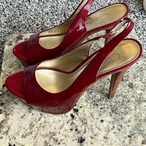 Jessica Simpson Elegant Red Slingback Heels